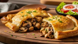 Massa Folhada com Frango e Cogumelos: Uma Explosão de Sabores em Cada Mordida!
