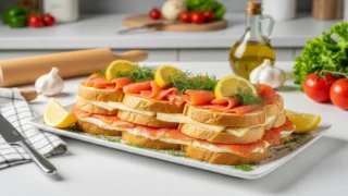 Torta Fria de Pão com Salmão Defumado: Sabor e Elegância Sem Complicação!